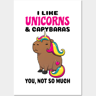 I Like Unicorns and Capybaras you not so much Posters and Art